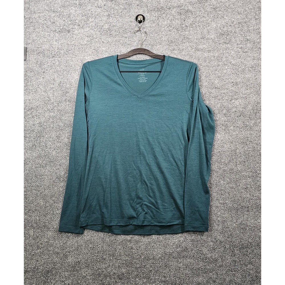 WoolX Millie All Season Merino Wool Shirt Size XS Teal Green Long Sleeve
